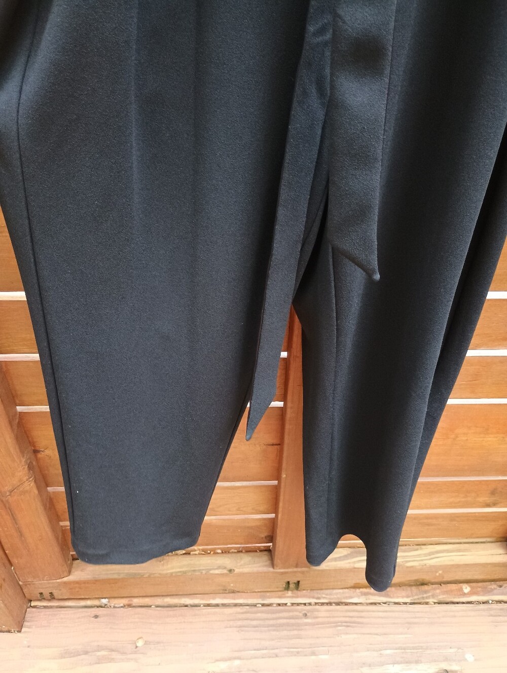 Adrianna Papell Women's Black Crystal Embellished Tuxedo Jumpsuit Size 14 - Picture 10 of 13